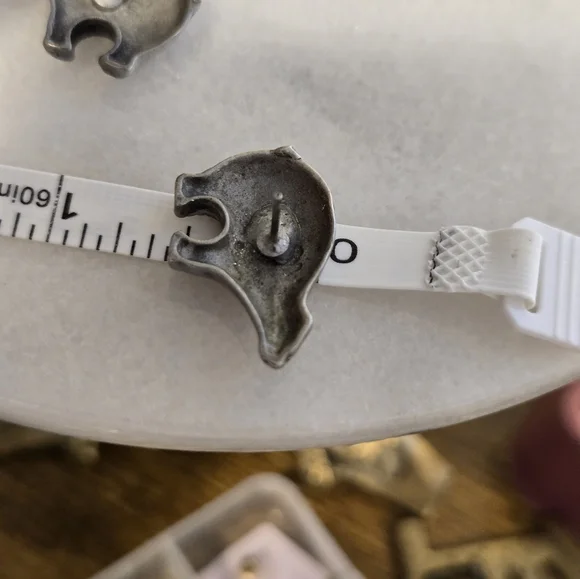 Native American-Style Silver Tone Bear Fetish Earrings - Picture 7 of 7